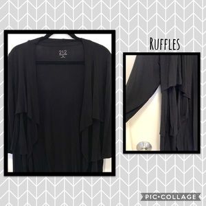 Black Ruffled Cardigan